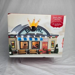 St. Nicholas Square 2014 Bowling Alley Illuminated Hand Painted New Open Box - Picture 1 of 20