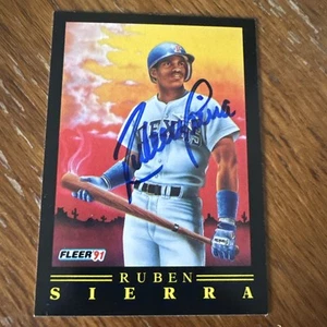 RUBEN SIERRA 1991 FLEER PRO-VISIONS Autographed Card SIGNED TEXAS RANGERS - Picture 1 of 3