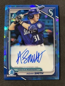 Bowman Sapphire Edition 2024 cromo automático Aidan Smith azul refractor rayos 1er - Imagen 1 de 2