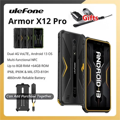 Téléphone robuste 5,45 pouces Ulefone Armor X12 Pro 4 Go + 64 Go IP68/IP69K Global Android 13 - Photo 1/4