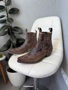 Noel Made for Sendra 4660 Western Cowboy Boots Brown Leather Pointed Toe Size 45 - Picture 1 of 24