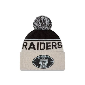 Las Vegas Raiders NFL 2024 New Era Sideline Historic Throwback Knit Pom Beanie - Bild 1 von 2