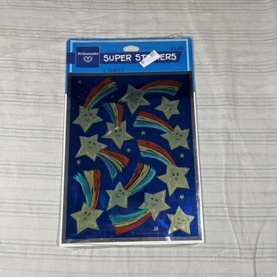 RARE Vintage 1986 Stickers Hallmark Foil Shooting Stars NEW Sealed - Image 1 of 4