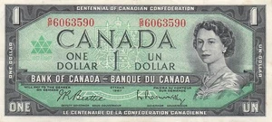 Canada / Commemorative $1  Ottawa , 1967  Series  G/P  Circulated Banknote HJ 20 - Picture 1 of 2