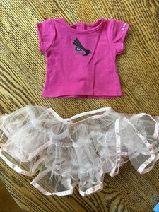 American Girl Doll Outfit No Job Too Small Pink Shirt Capri Purple Pants Set c2 - Picture 1 of 6