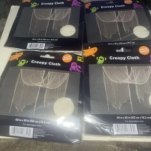 Gruseliges Tuch 60 Zoll x 30 Zoll Neu Packung mit 8 4 weiß und 4 schwarz - Bild 1 von 7