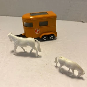 Vintage Lesney Matchbox Superfast Pony Trailer Orange w/ White Mare & Pony EXMT - Picture 1 of 8