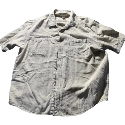 Duluth Trading Shirt Men's XXL Khaki Hemp Organic Cotton Dress Beach Work Button - Image 1 of 4