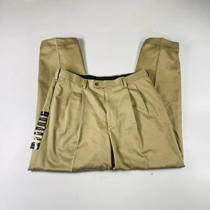 Savane bügelfreie Anzughose beige hellbraun plissiert Herrengröße 36 x 32 brandneu - Bild 1 von 4