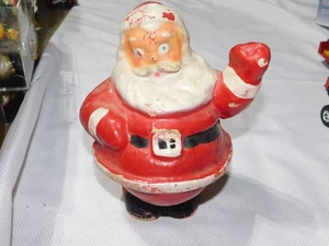 Vintage Weihnachtsmann Süßigkeiten Behälter Pappmaché Zellstoff blaue Augen Weihnachten 50er Jahre - Bild 1 von 5