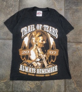 Vintage Y2K Country Star Kids Small Trail Of Tears Native American Biker T Shirt - Picture 1 of 7