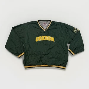 VTG 90s OREGON DUCKS Collegiate Brand Pullover Windbreaker Large Jacket - Picture 1 of 6