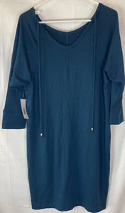 Peach Sylvie NWT Women's Sweater Dress Size L Large Blue 2016 Deadstock - Picture 1 of 4