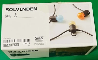 IKea SOLVINDEN 12 Light LED String Light Battery Operated Outdoor Multicolor New - Image 1 of 3