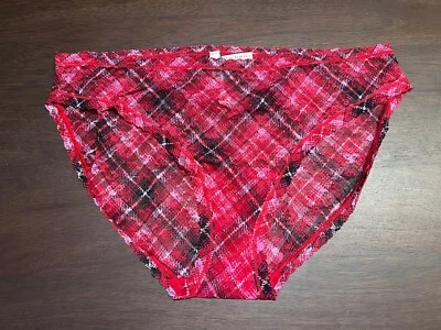 Victoria's Secret Navidad Cuadros Rojo Rosa Negro Bikini Calzoncillos Encaje Bragas 2XL Foto 1 de 3