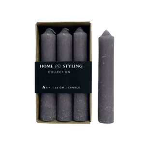 Anthracite Grey Stubby Dinner Candles Short Pack of 6 Farmhouse - Picture 1 of 4