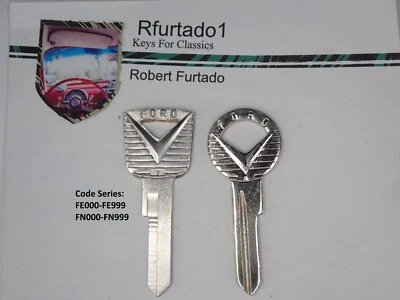 Juego de llaves en blanco Script para vehículos Ford antiguos 1959 a 1965 (1127DP/1127ES) Foto 1 de 2