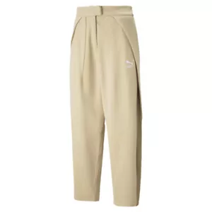 Puma Luxe Sport T7 Slouchy Pants Womens Beige Casual Athletic Bottoms 53802067 - Picture 1 of 2