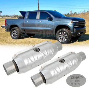 2.5" Catalytic Converters EPA Heat Shield 15" Long For Chevy Silverado 1500 LT - Picture 1 of 15