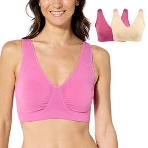 Rhonda Shear Ahh Underwire Bra Light Beige/Pink - Set of 2 - Picture 1 of 1