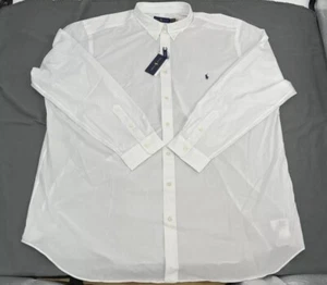 Camisa Ralph Lauren Para Hombre 4XLT Alta Blanca Elastizada Popelina Con Botones NUEVA - Imagen 1 de 5