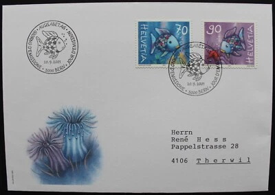SE65 SWITZERLAND 2001 FDC The Rainbow Fish. - Imagem 1 de 2