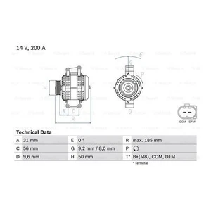 STOCK CLEARANCE ALTERNATOR -200amp FOR W203 C200,C220CDI 03- 200AMP - Picture 1 of 3