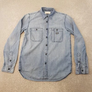 Ralph Lauren Mens Shirt Small Blue Denim Supply Western Pearlsnap Cosplay Rick - Picture 1 of 11