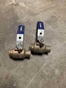 2 PIEZAS VÁLVULA DE BOLA DE SUDOR 3/4", LATÓN SIN PLOMO, PUERTO COMPLETO, 600 WOG, 1/4 VUELTA - Imagen 1 de 2