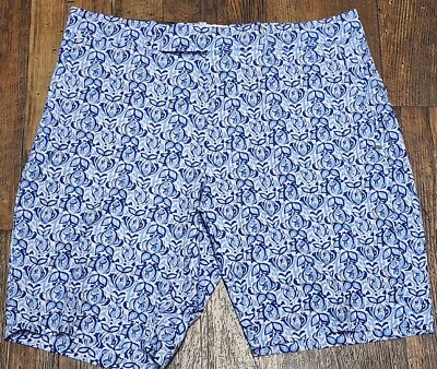 NWT RLX Ralph Lauren Men Blue Fish Tailored Fit Performance Stretch Golf Shorts - Image 1 of 4