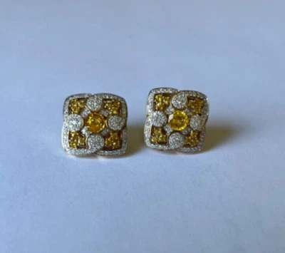 Brincos de safira laranja folheados a ouro Saks Fifth Avenue - Imagem 1 de 4