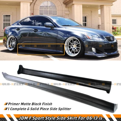 FOR 2006-13 LEXUS IS250 IS350 IN-S STYLE MATT BLACK SIDE SKIRT PANEL EXTENSIONS  - Imagen 1 de 4
