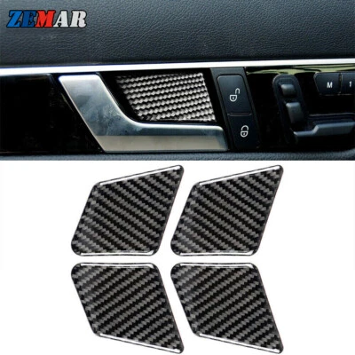 Tazón de puerta interior de fibra de carbono para Mercedes-Benz Clase C E W204 W212 Foto 1 de 4