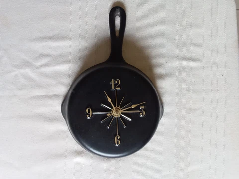 Cast Iron Skillet Clock 10 inches by 6.5 inches Cover