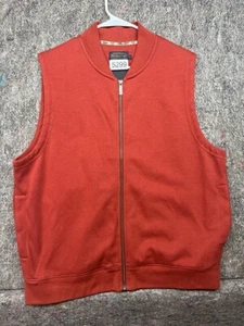 Pendleton Mens Vest Fleece Orange Full Zip Size L - Picture 1 of 9