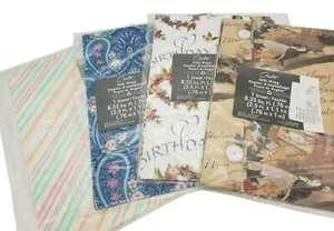 4 Vintage Gift Wrap Sheets All Occasions  8.33 Sq. Ft. Blue Paisley, Birthday - Picture 1 of 5