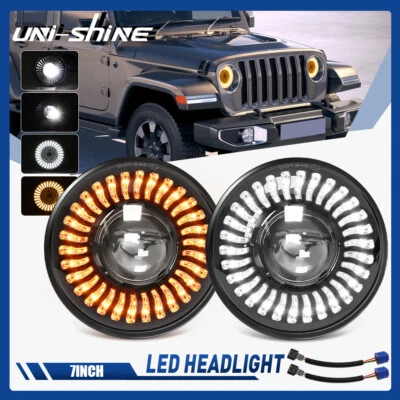Faros LED redondos de 7 pulgadas para Jeep Wrangler JK 2007 2008 2009 2010 2011-2017 Foto 1 de 4