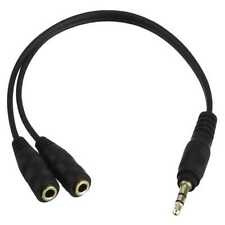 Cable Audio Son Stereo Prise Mini Jack 3,5mm Male vers Double Prise Femelle Noir
