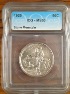 1925 stone mountain half dollar ms63 - Picture 1 of 2