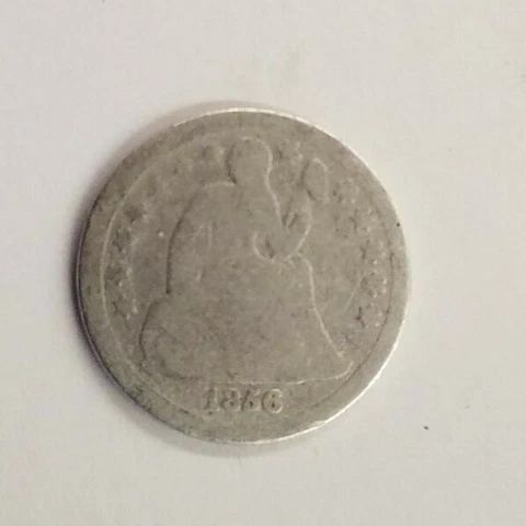OLD 1856 SEATED  LIBERTY DIME WORN Cover