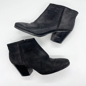 Rachel Comey Mars Ankle Bootie Size 8.5 Black Suede Leather Pull On Block Heel - Picture 1 of 8