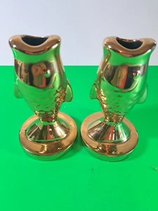 Kerzenständer Schlaf mit Fischen gold messingfarben - Bild 1 von 4