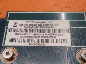 ⭐️⭐️⭐️⭐️⭐️PNY GeForce 8400 GS 1GB DDR3 PCIe 2.0 GM84W0SN2F1ER/0TM4AFA w Adapter - Picture 1 of 4