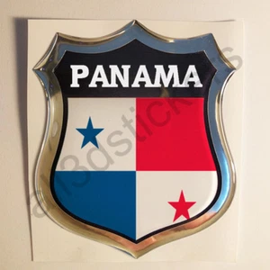 Sticker Panama Emblem 3D Resin Domed Gel Panama Flag Vinyl Decal Car Laptop - Picture 1 of 1