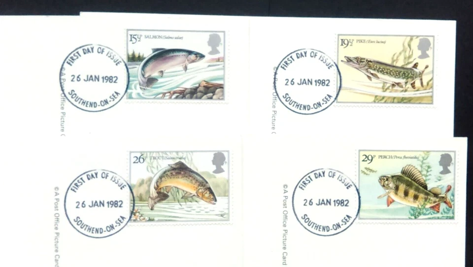 RARE EARLY DATE STAMP ERROR ON 1983 BRITISH RIVER FISHES P.H.Q. CARDS #00071 - Image 1 of 4