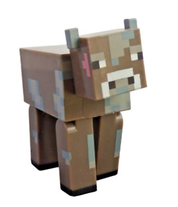 Minecraft Cow Figure Mob Animal Vinyl Toy Brown Jazwares Mojang 2014 3''
