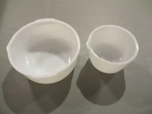 2 Vintage White Glasbake for Sunbeam Milk Glass Mixing Bowl - Picture 1 of 8