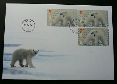 Norway Polar Bear 2006 Wildlife Animal Fauna Protected (ATM Label FDC) *rare - Image 1 of 4