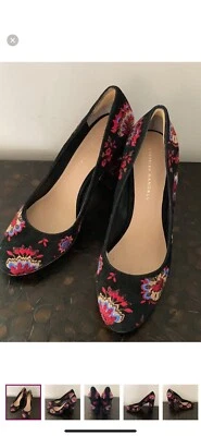 Zapatos de salón Loeffler Randall Sydnee bordados de gamuza negra, 9,5 Foto 1 de 4