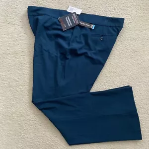 Briggs New York Womens Elastic Waist Wide-leg Pants Size 20W Teal NWT - Picture 1 of 16